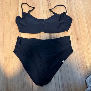 summersalt Black Two-Piece Swimsuit Set